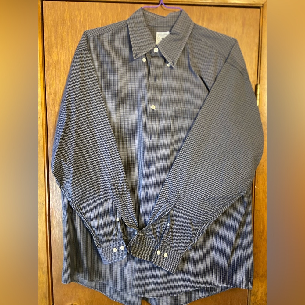 Brooks Brothers Navy Checkered Button Down Shirt